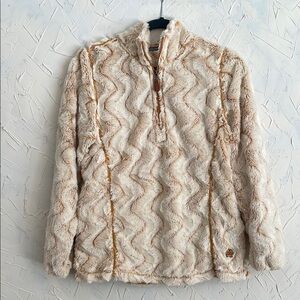 Simply Southern Cream and Gold Fleece Hoodie